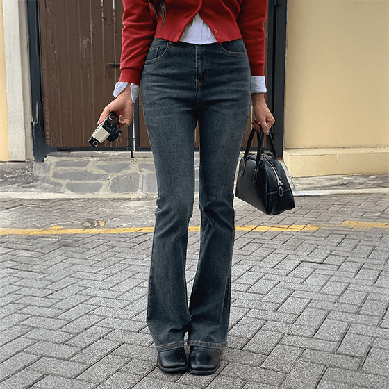 고고싱  [4만6천장돌파!🤎부츠컷데님] 빈티지 워시드 롱 부츠컷 워싱데님팬츠 (11컬러,몸매비율청바지,사계절데님,빈티지워싱,코튼데님,흰바지,간절기,출근룩,하객룩)