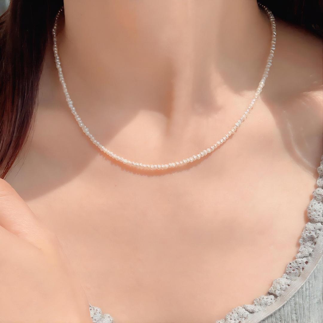 로스도스 [최다판매❤] 고퀄 초미니 담수 진주목걸이 비즈목걸이 petit pearl necklace