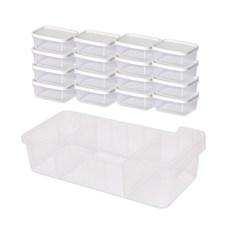 씨밀렉스 냉장고 냉동실 보관 정리 용기 화이트 260ml x 16p + 트레이 세트