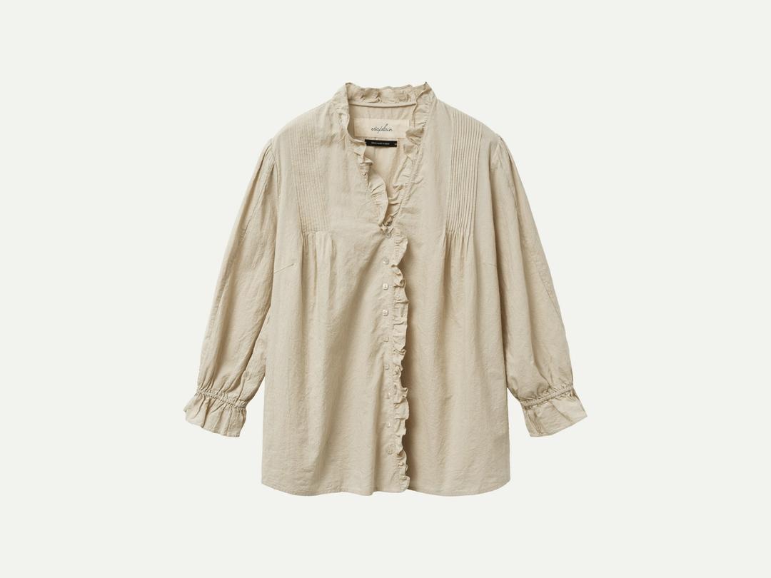 Via Victoria frill blouse (Beige)