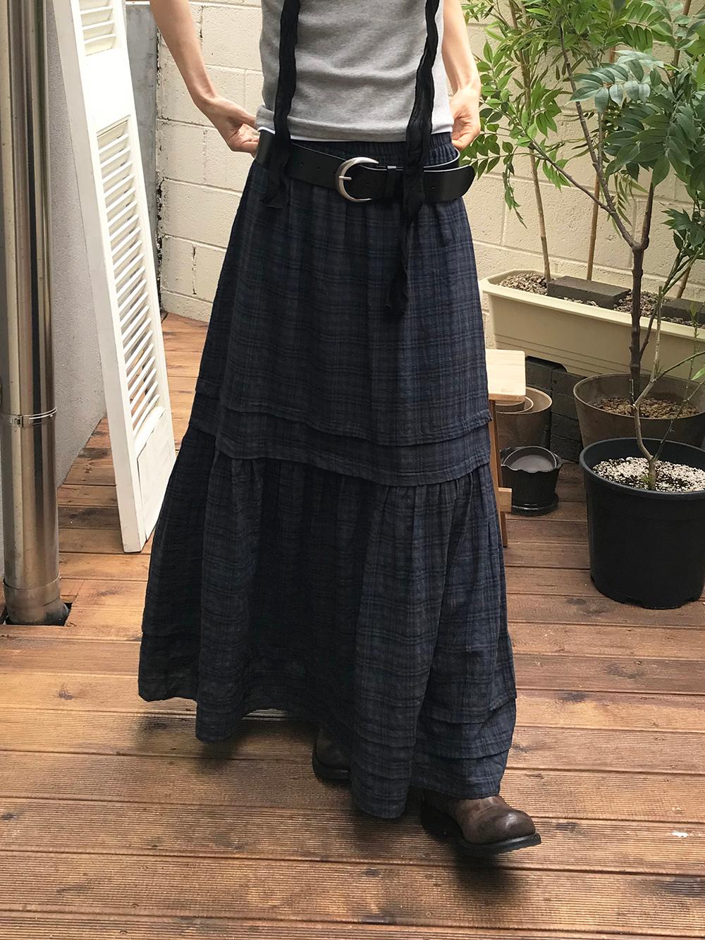 MAXI BENDING SKIRT (2COLORS)