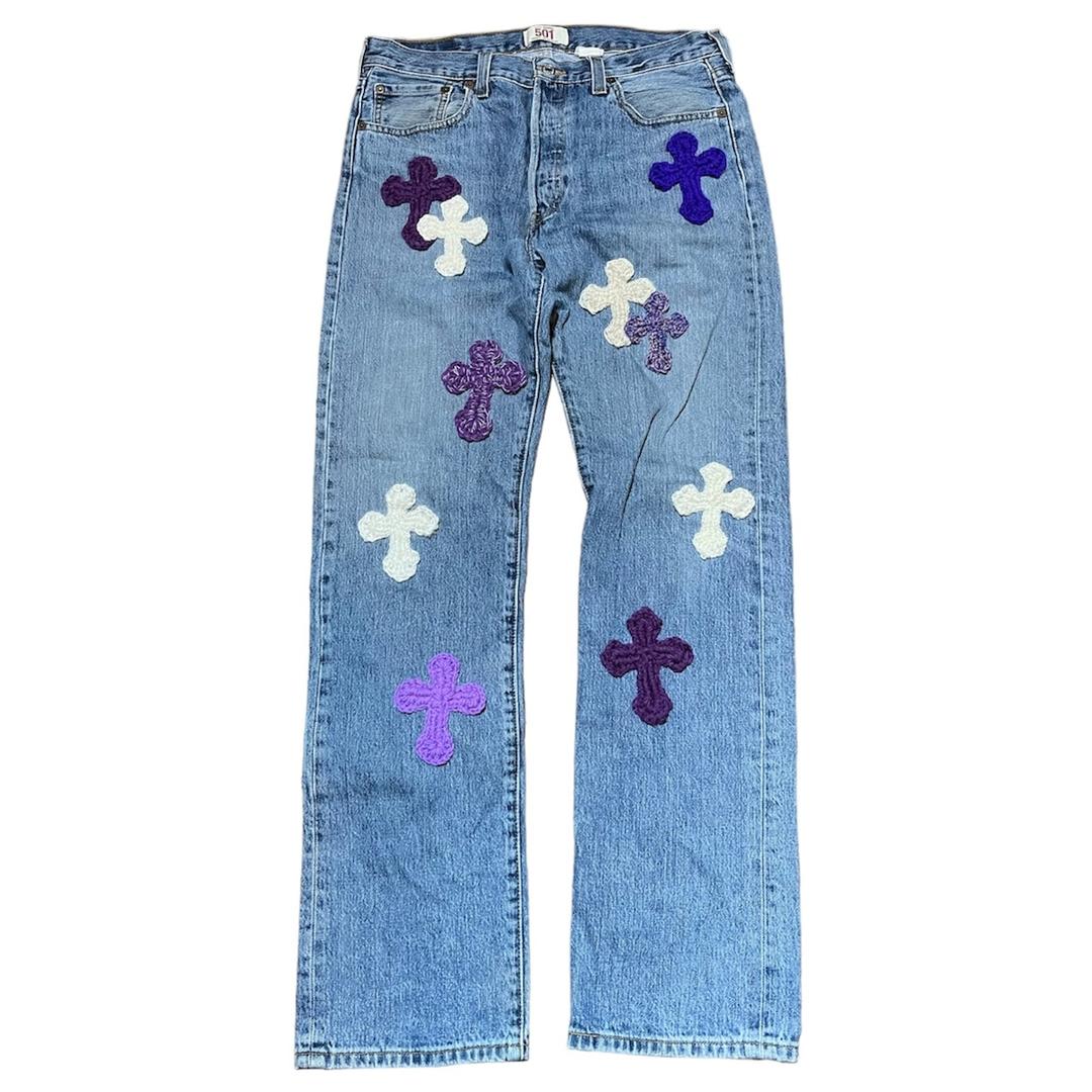 24SS Collection  "Y.A.R.N." x Levi's 501 with cross knit motif | Y.A.R.N. powered by BASE