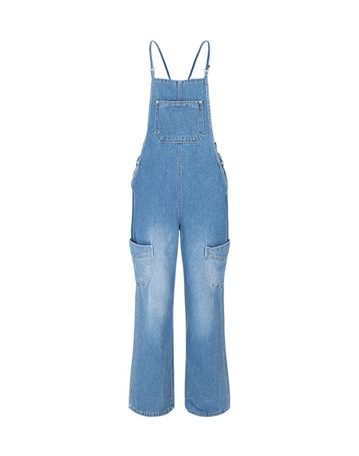 POCKET DENIM OVERALLS
