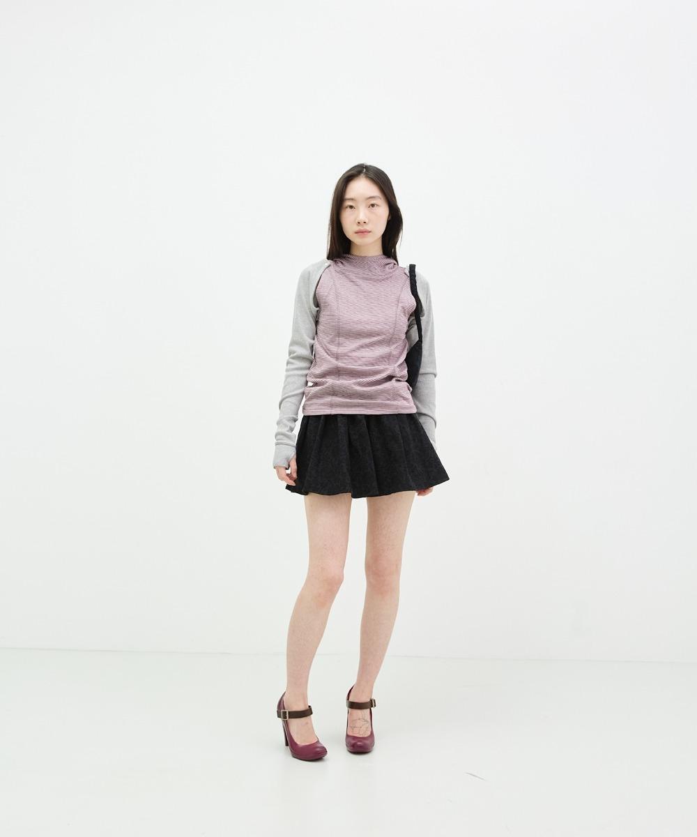Nue Nue Trans Hood T-Shirt Gray Candy Stripe