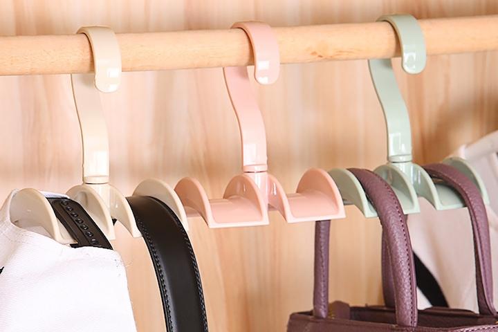 파스텔 회전 넥타이 스카프 벨트 모자 가방걸이 옷장 에코백 핸드백 듀얼 행거 1+1