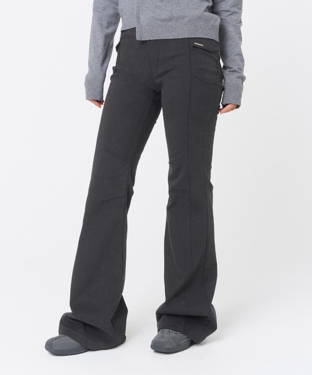 Side pocket bootscut pants CHARCOAL
