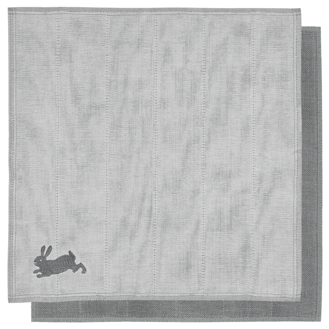 Happy Bunny White R.I.B. Dishcloth by Maruyama해피 버니 화이트 행주