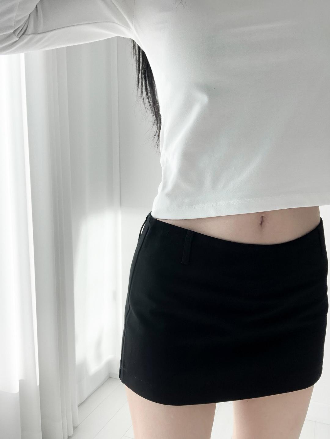 고와 cotton low-rise skirt (3c)