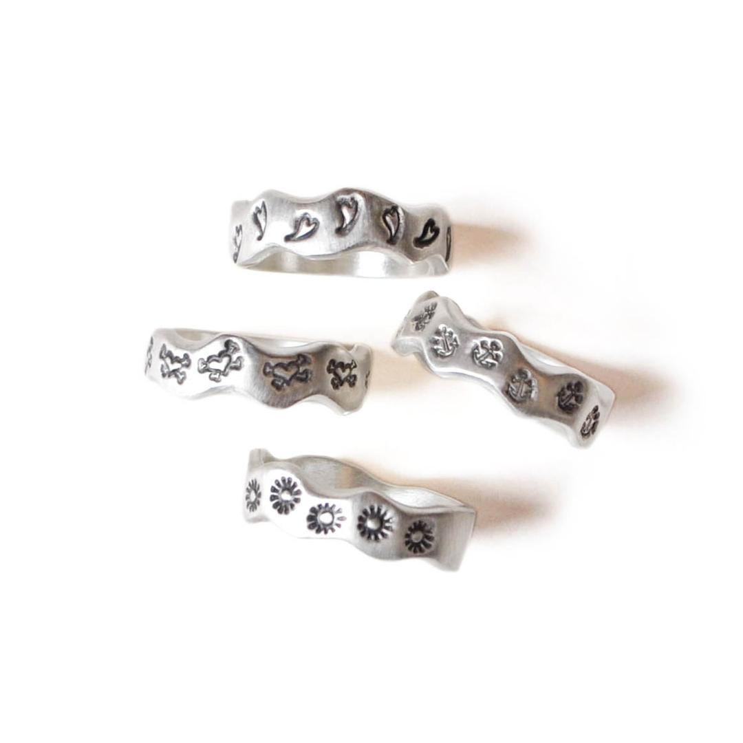 Wave Stamp Ring (4 types)