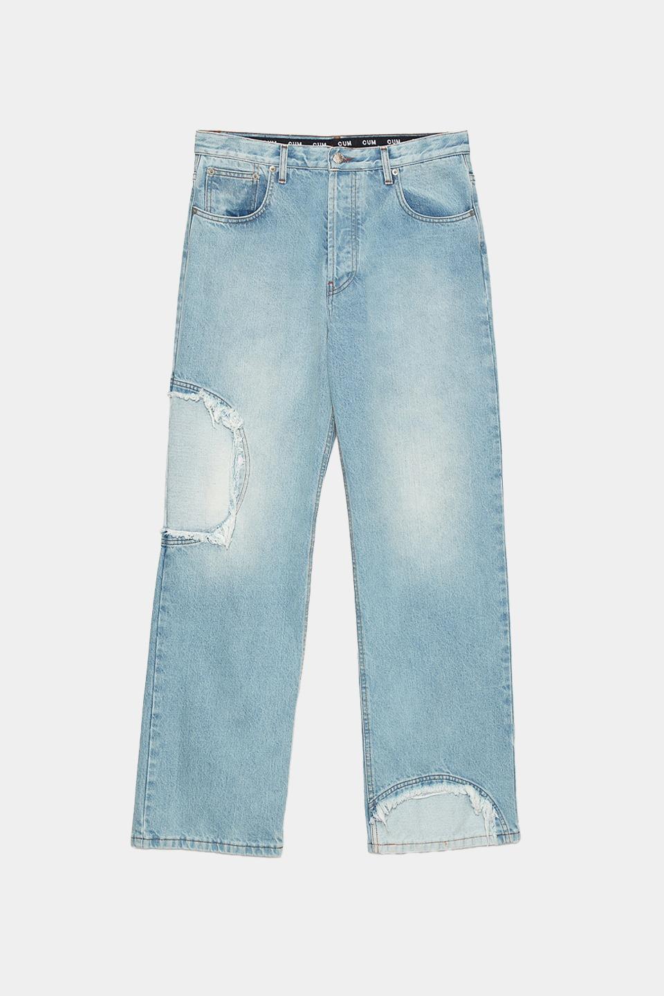 EDWARD CUMING CIRCLE WINDOW JEAN / Light Blue Wash