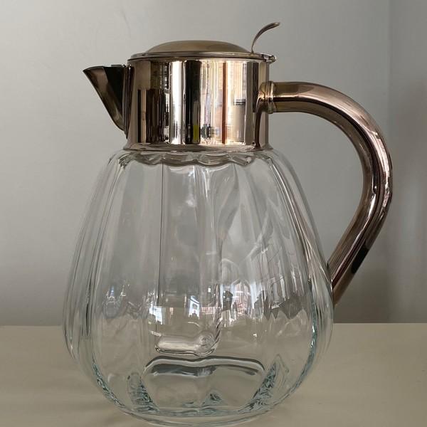 1980s silver plate and glass water jarㅣgermany