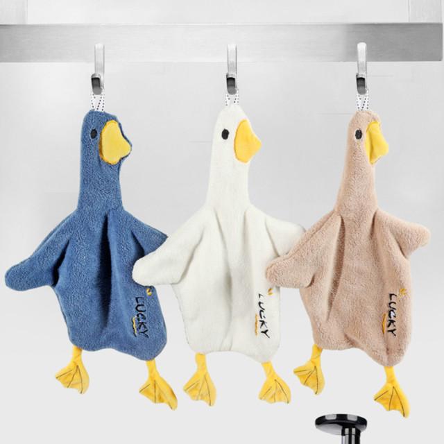 주방 고리형 극세사 오리 핸드타올 키친 행주 어린이집 캐릭터 화장실 손수건