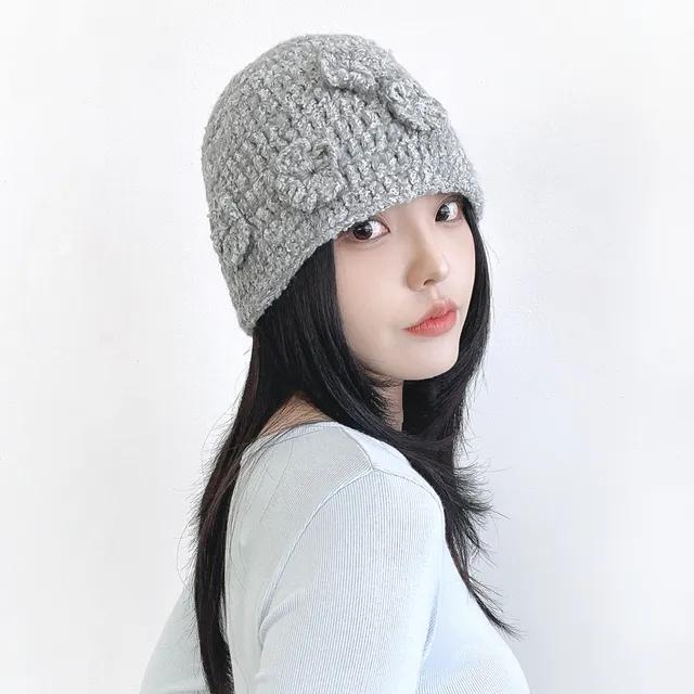 [3col] 프플 꽃 플라워 뜨개 니트 가을 겨울 숏 비니