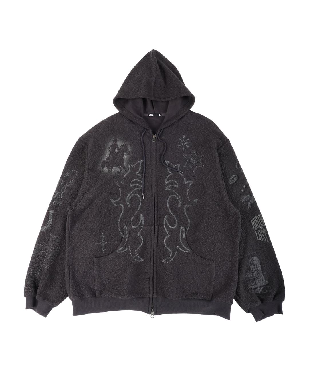 Rodeo Hoodie Zip Up Charcoal