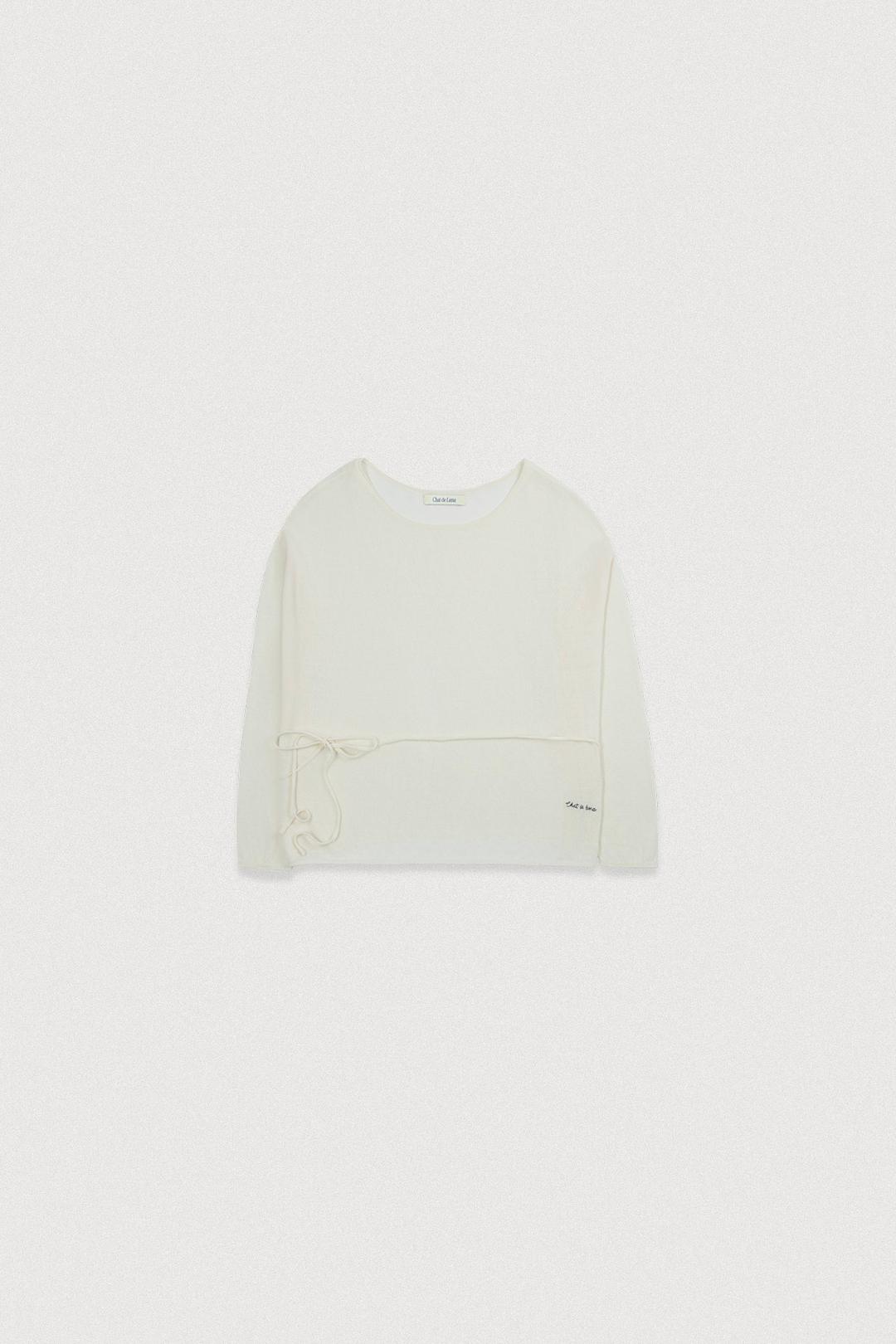 LINEN BOAT NECK KNIT [IVORY]