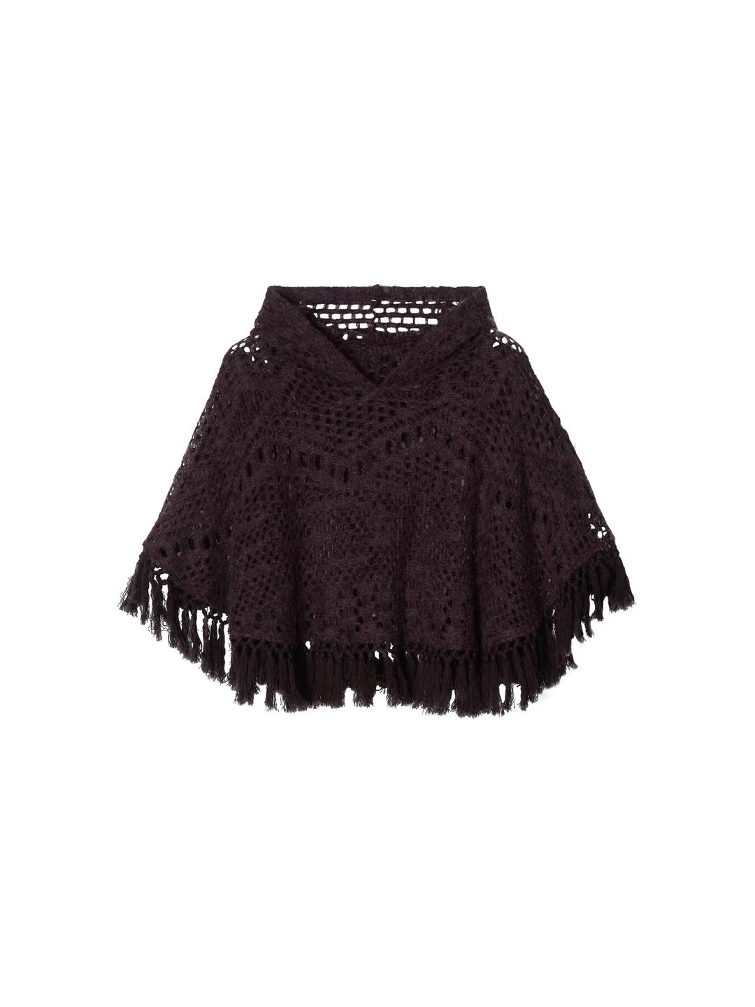 TESCA HOOD SHAWL WINE