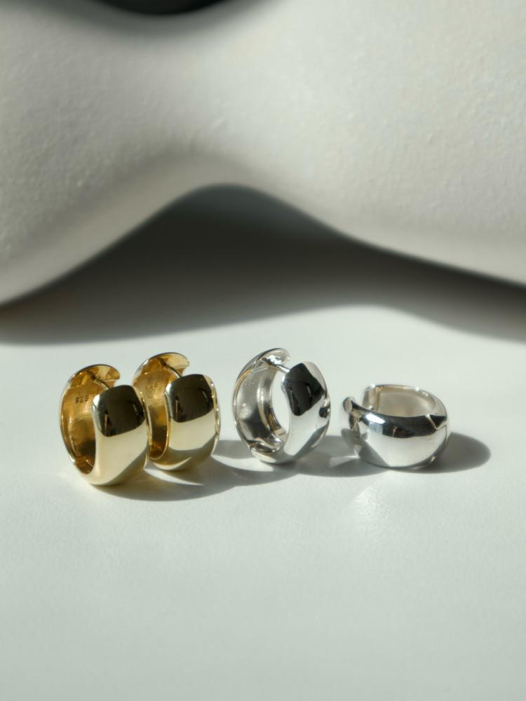 실버925  시그니처 볼드 귀걸이(2color)