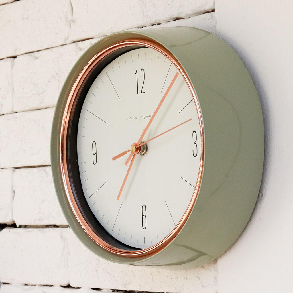 레트로 올리브 무소음 벽시계