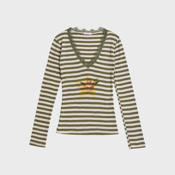 Angel Stripe T-shirt (Khaki)