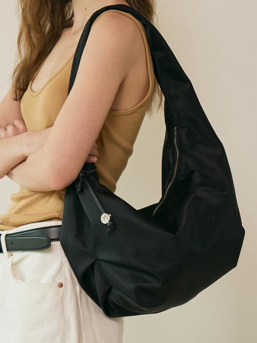 Clock Nylon Shoulder Bag black