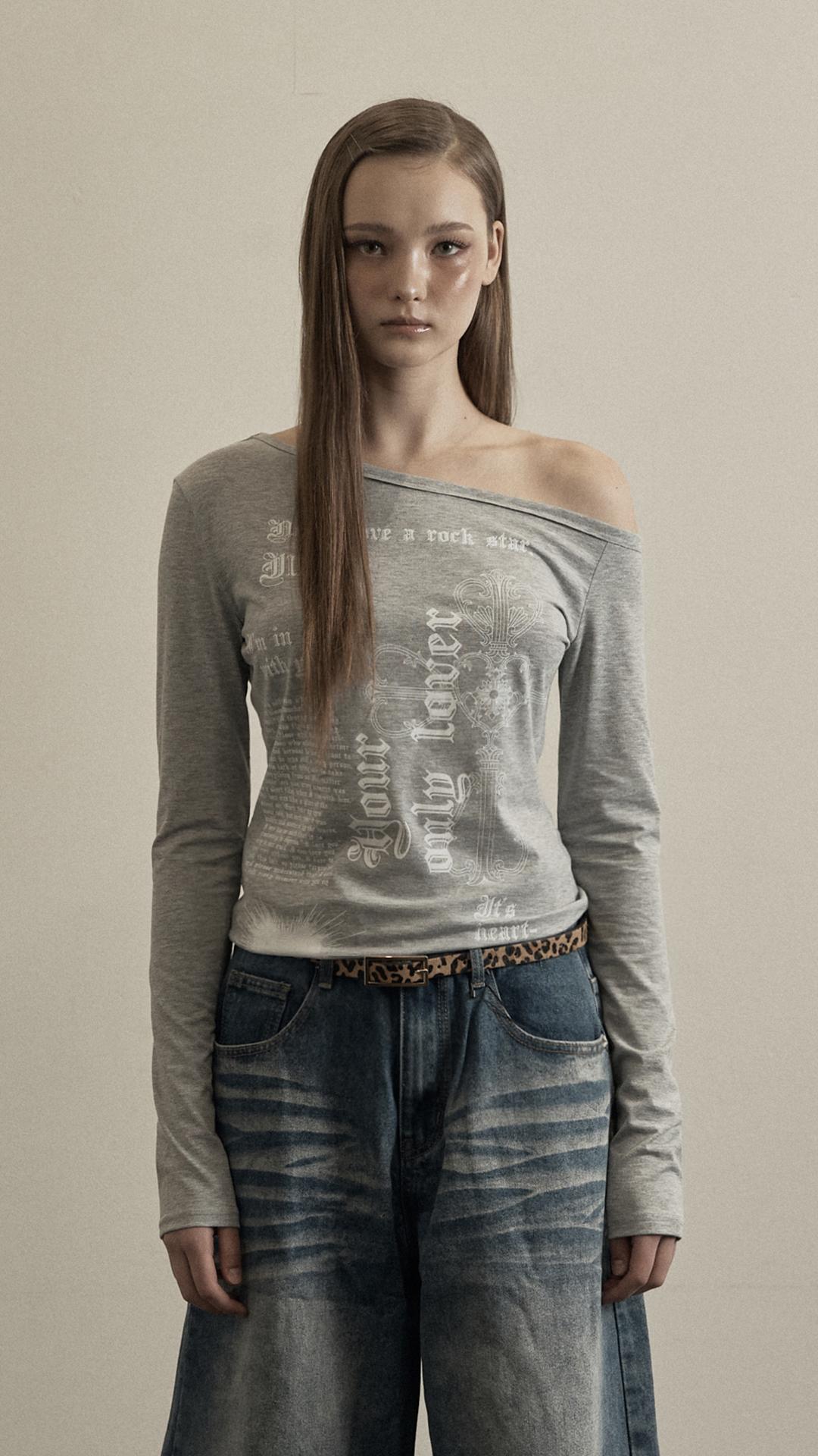 GRAYLOVER ONE SHOULDERLONG SLEEVE