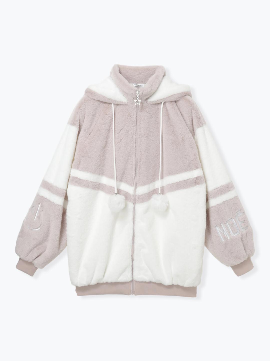 ねこ耳お星さまぽんぽんユニセックスファーブルゾン