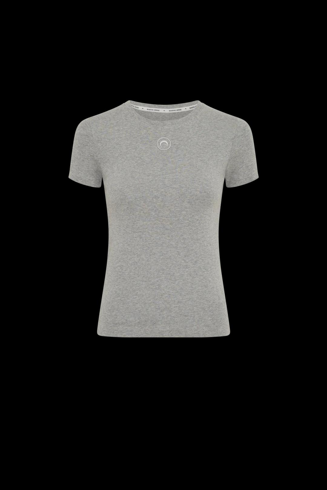 25SS 문 로고 저지 베이비 핏 티셔츠 그레이