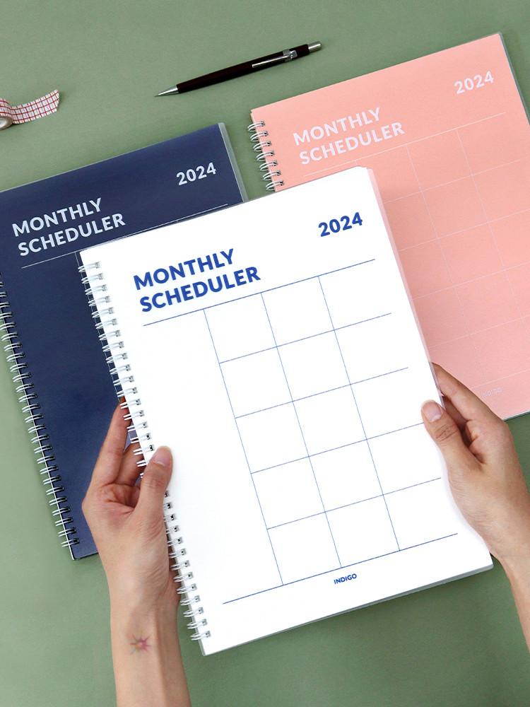 [날짜형] 인디고 2024 기본 A4 스프링 스케줄러 (먼슬리) 플래너