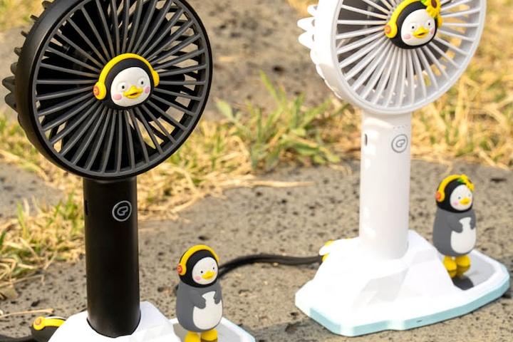 자이언트펭 펭수 데일리 스트랩 크래들 탁상용 휴대용 미니 선풍기
