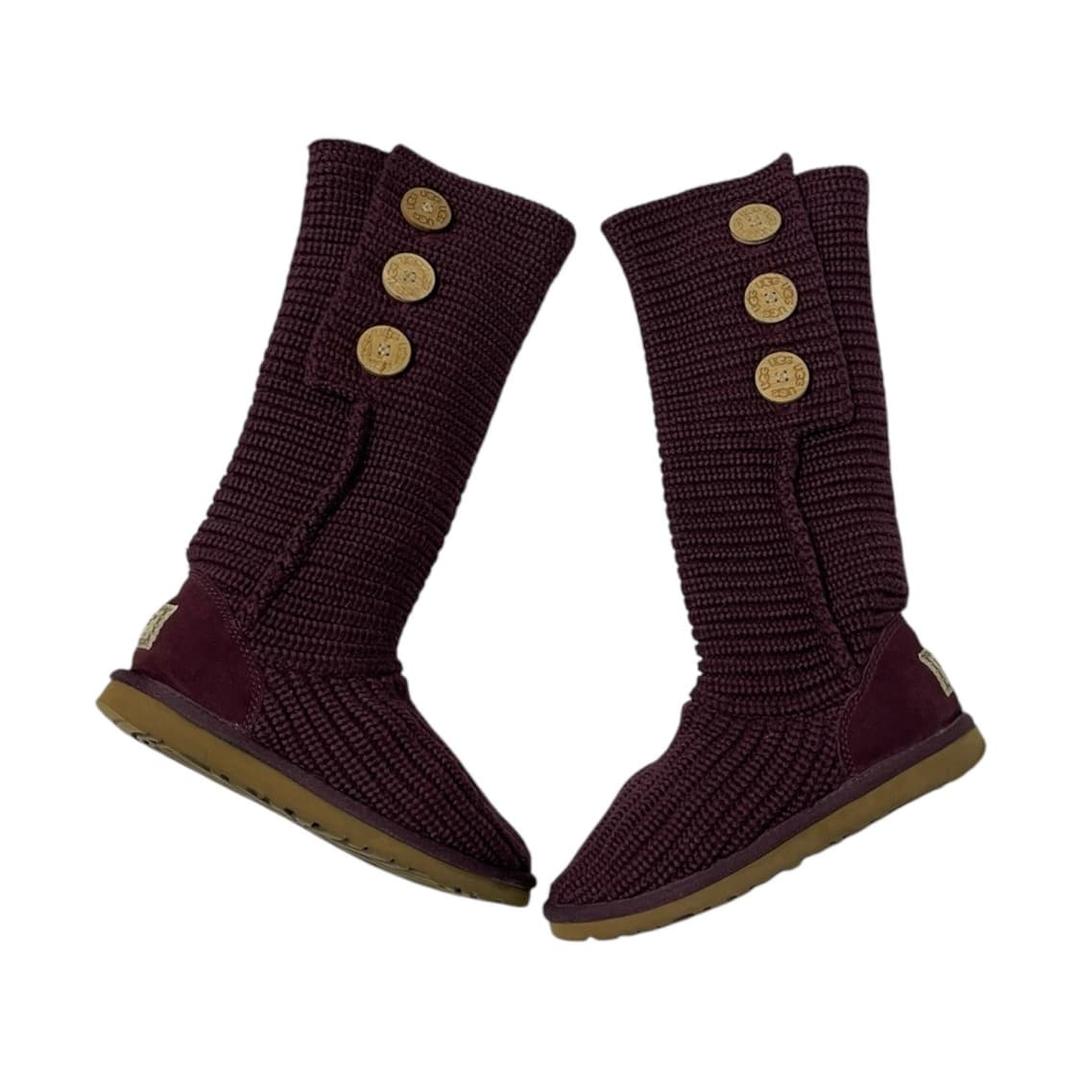 UGG 어그 클래식 카디 니트 모리걸 롱부츠 버건디 220 | 후루츠패밀리