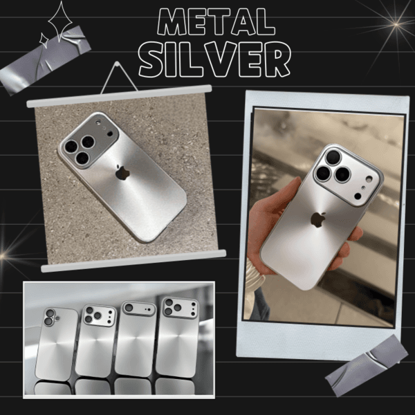 [당일출고🚚/스티커증정]아이폰 메탈 실버 풀커버 케이스