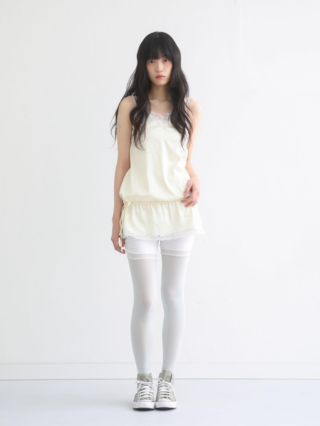 Lullaby Satin Lace Top Lemon