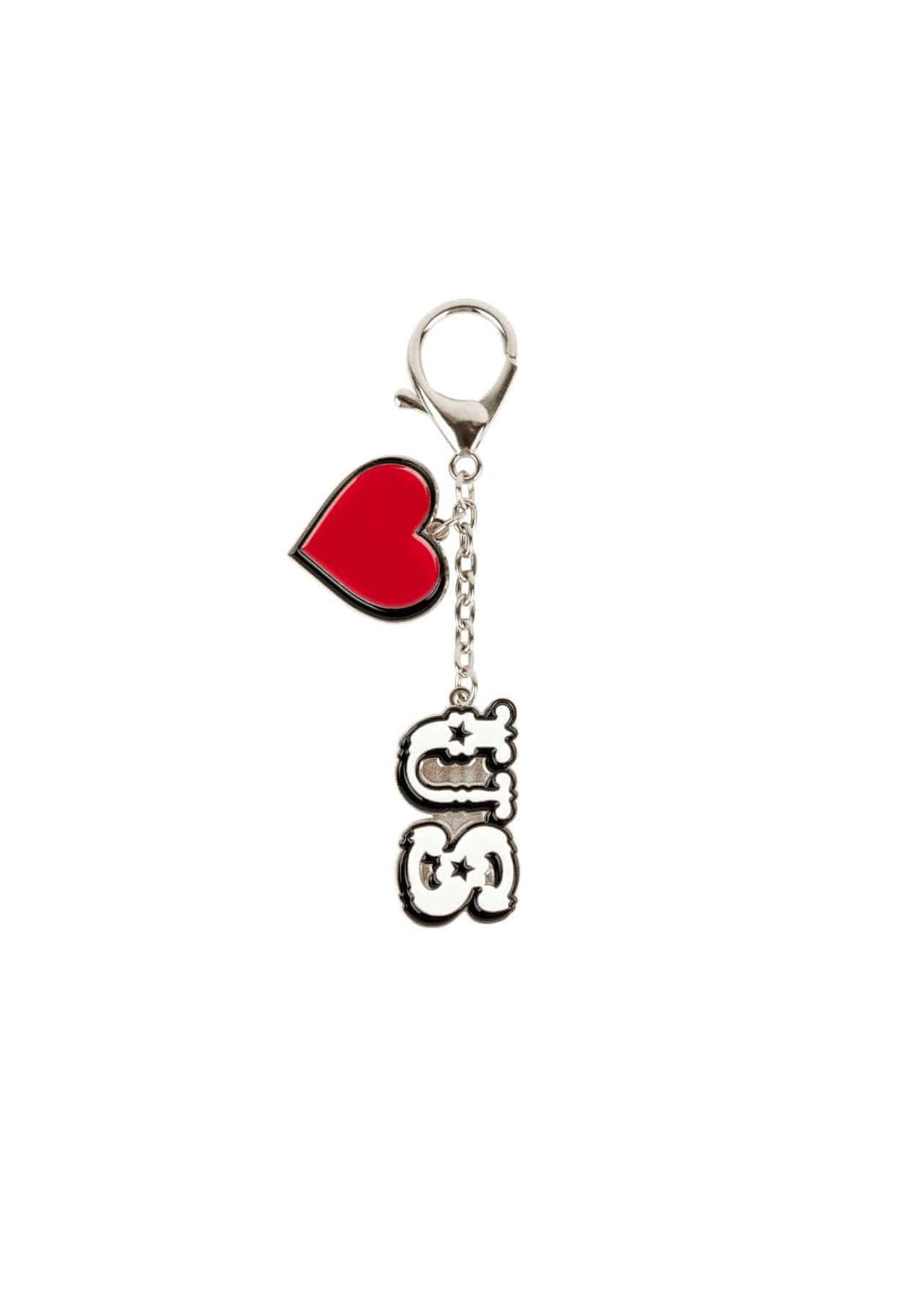 US HEART CHARM KEYRING