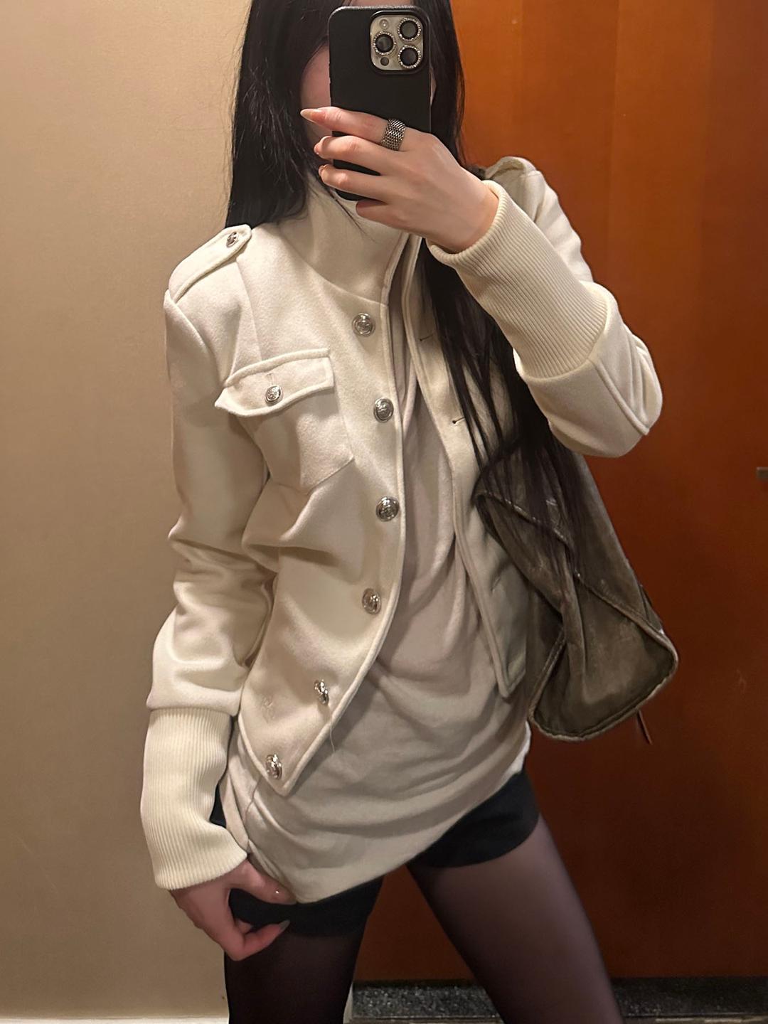 이너뮤트 epaulet short jacket (2color)