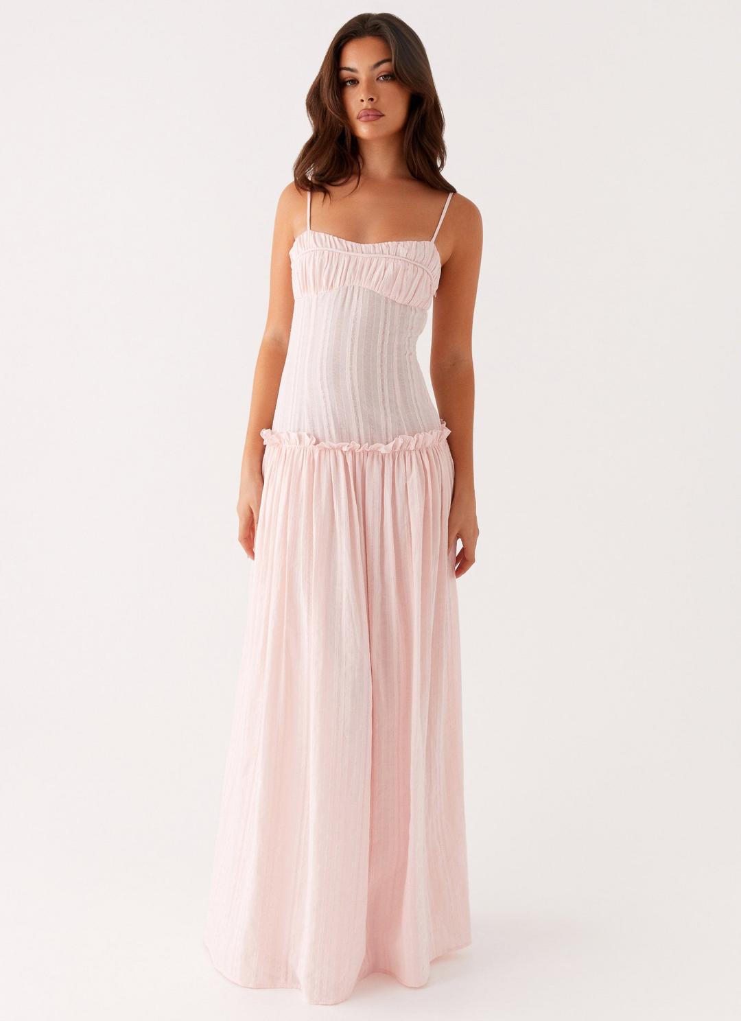 Jacinda Drop Waist Maxi Dress - Pink - Pink / AU 8