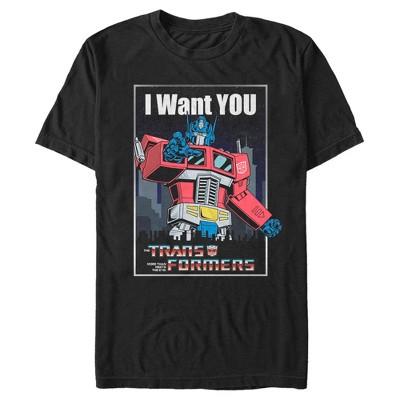 Men's Transformers Optimus Prime Wants You  T-Shirt - Black - 3X Large