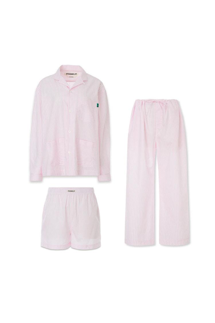 FRANKLY 3 Piece Stripe Pajama Set, Pink