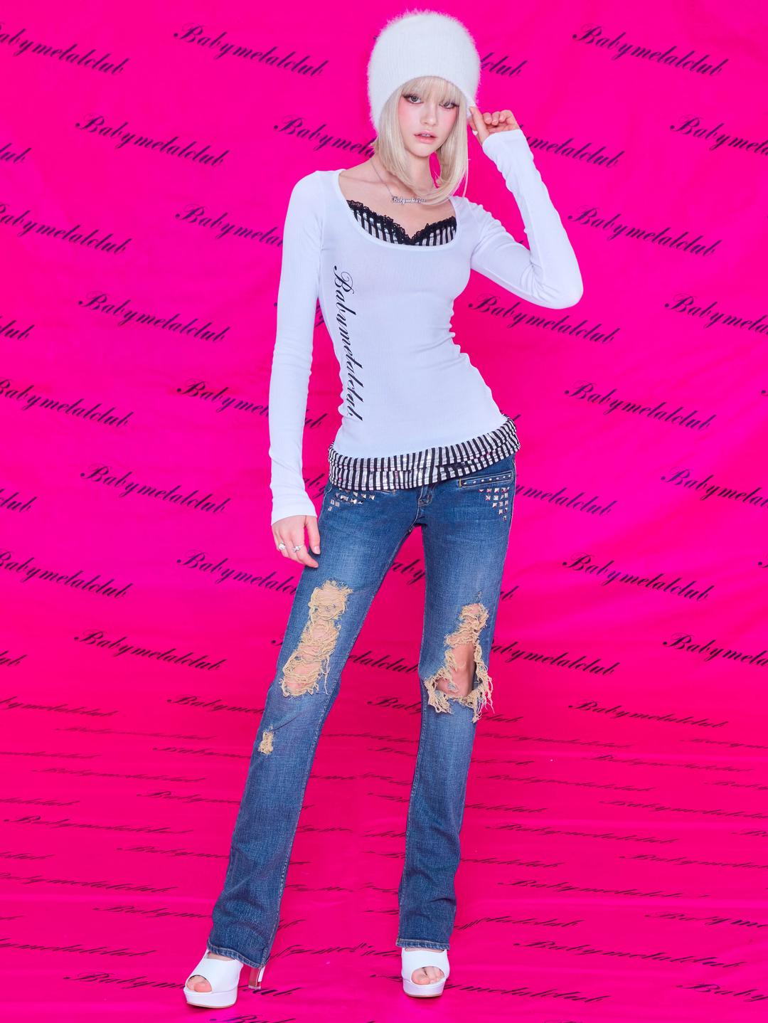 Bmc damaged studs jeans