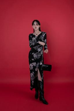 花樣年華 다크 플라워 롱 원피스