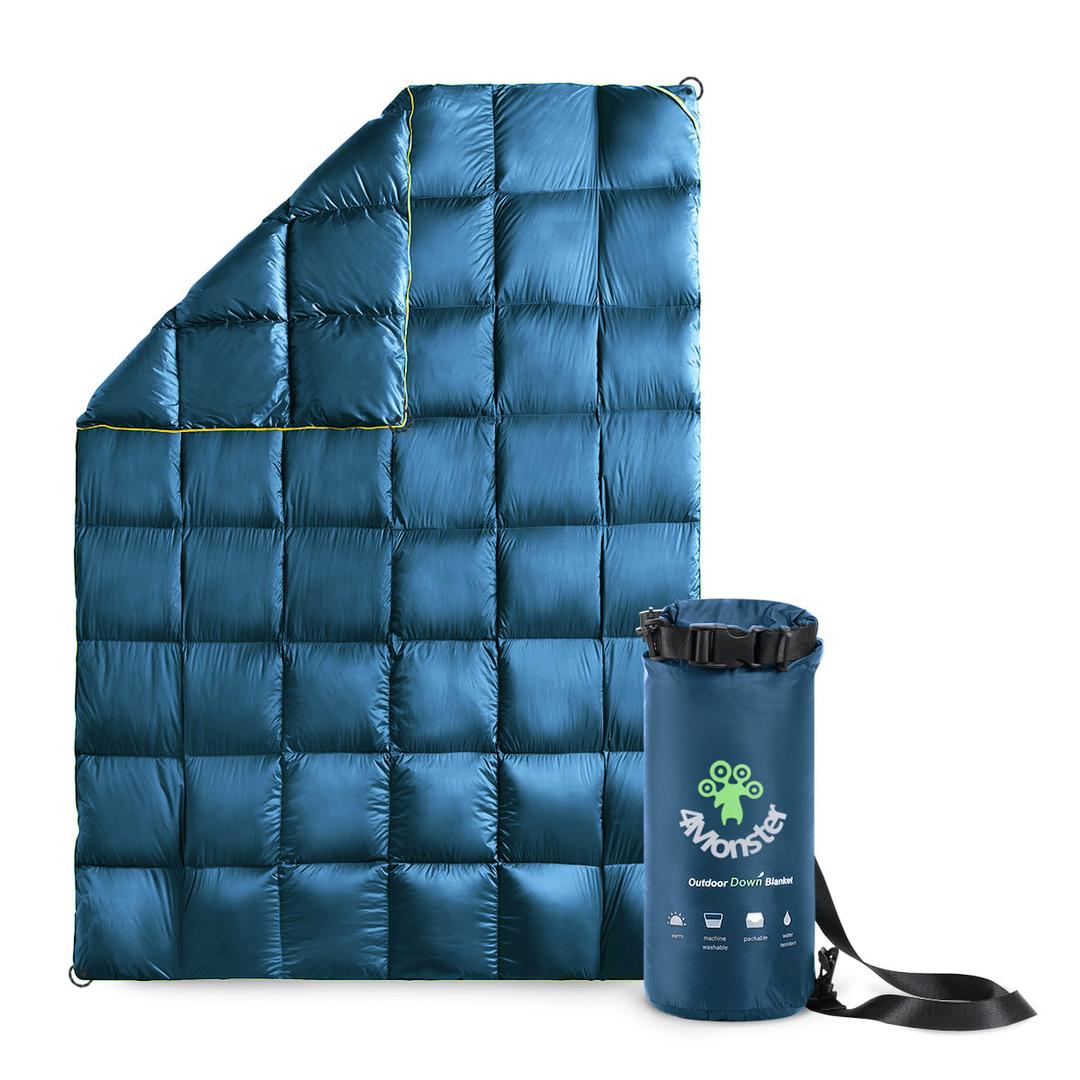덕다운 캠핑 백패킹 차박 초경량 사계절 다용도 블랭킷 침낭 이불 대용 피콕 블루