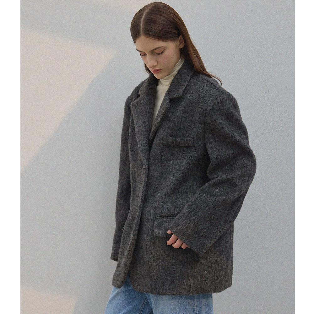 르 스튜디오 ALPACA TOUCH LOOSE FIT WOOL JACKET_CHARCOAL LC244JK009CH