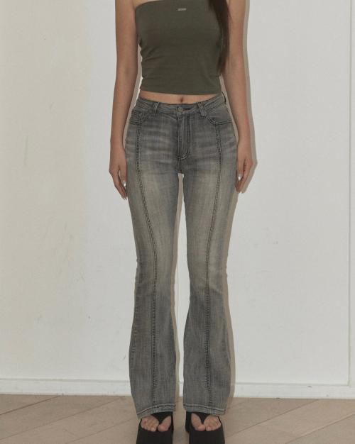 Washed Bootcut Jeans (gray)