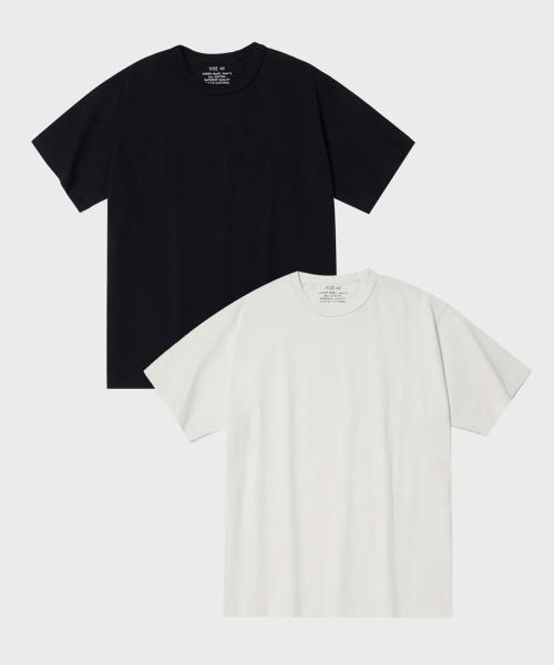 [2PACK] BASIC CREW NECK T-SHIRT_OFF WHITE/BLACK
