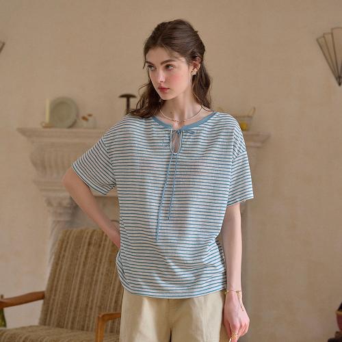 SR_Tie two wear striped top_3color