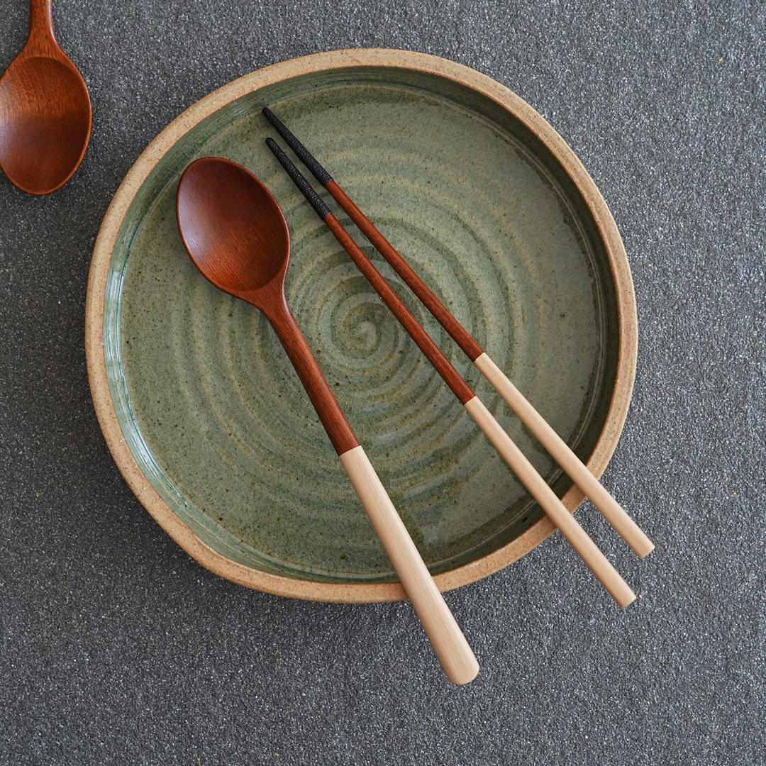 옻칠 컬러 나무수저 아이보리