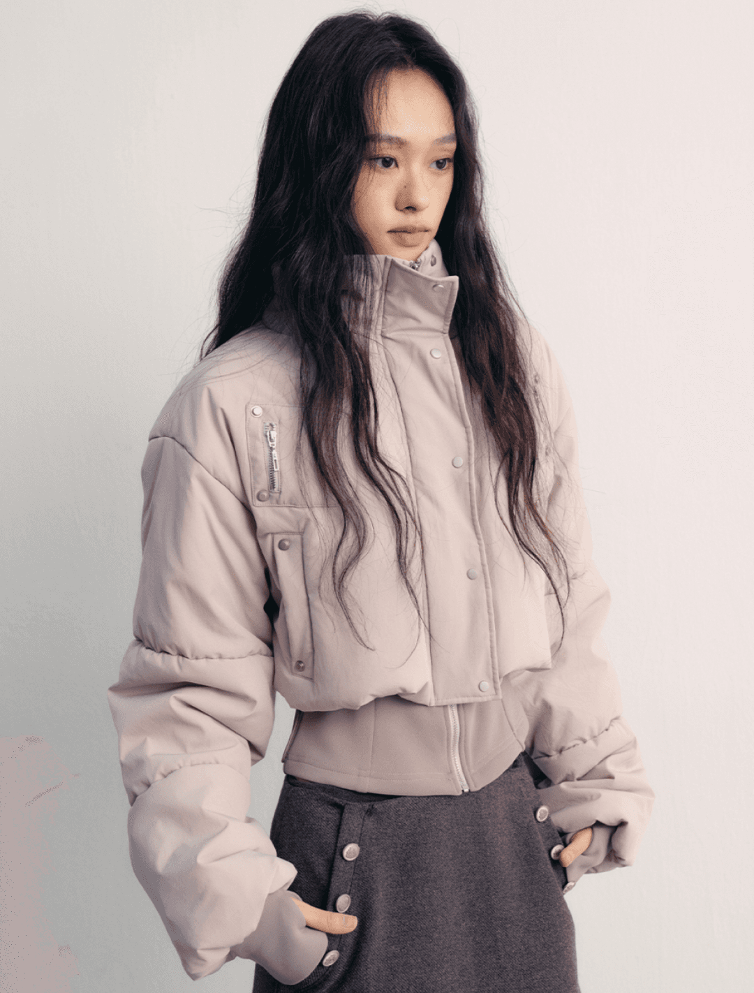 lvetong Drawstring Short Padding Jacket