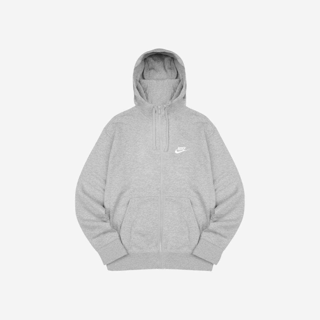 Nike NSW Club Full Zip Hoodie Grey Heather - Asia