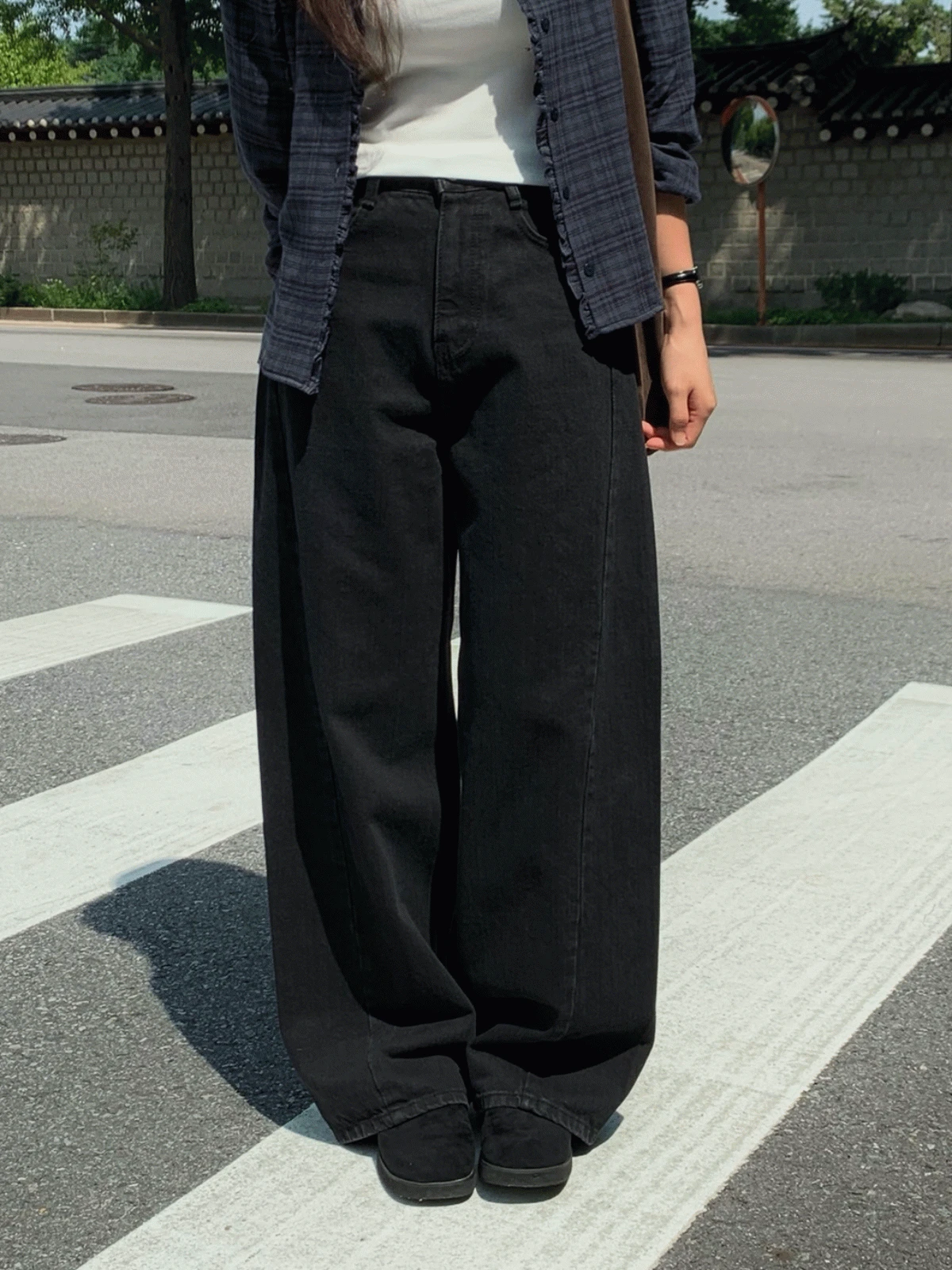 쉐도우 라인 와이드 데님