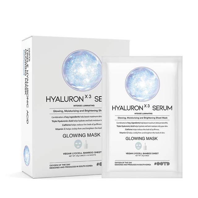 OOTD 트리플 히알루론 세럼 글로잉 마스크팩 10매입 TRIPLE HYALURON SERUM GLOWING MASK