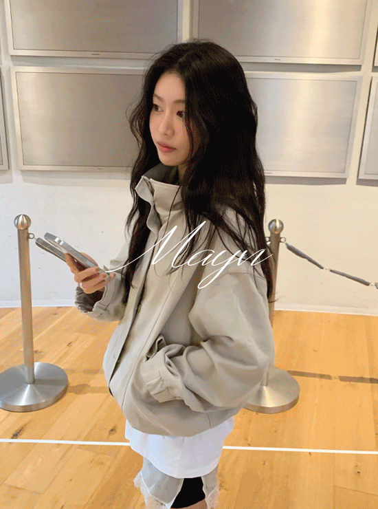 언더비 [스프링🌸/Mayvi] Toffee 하이넥 블루종 점퍼 (2 color)